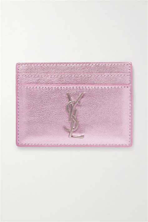 ysl pink metallic card holder|ysl pink card holder.